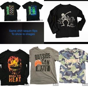 Boys shirt bundle 1 small 4 mediums kids t shirts Minecraft fortnight skeleton